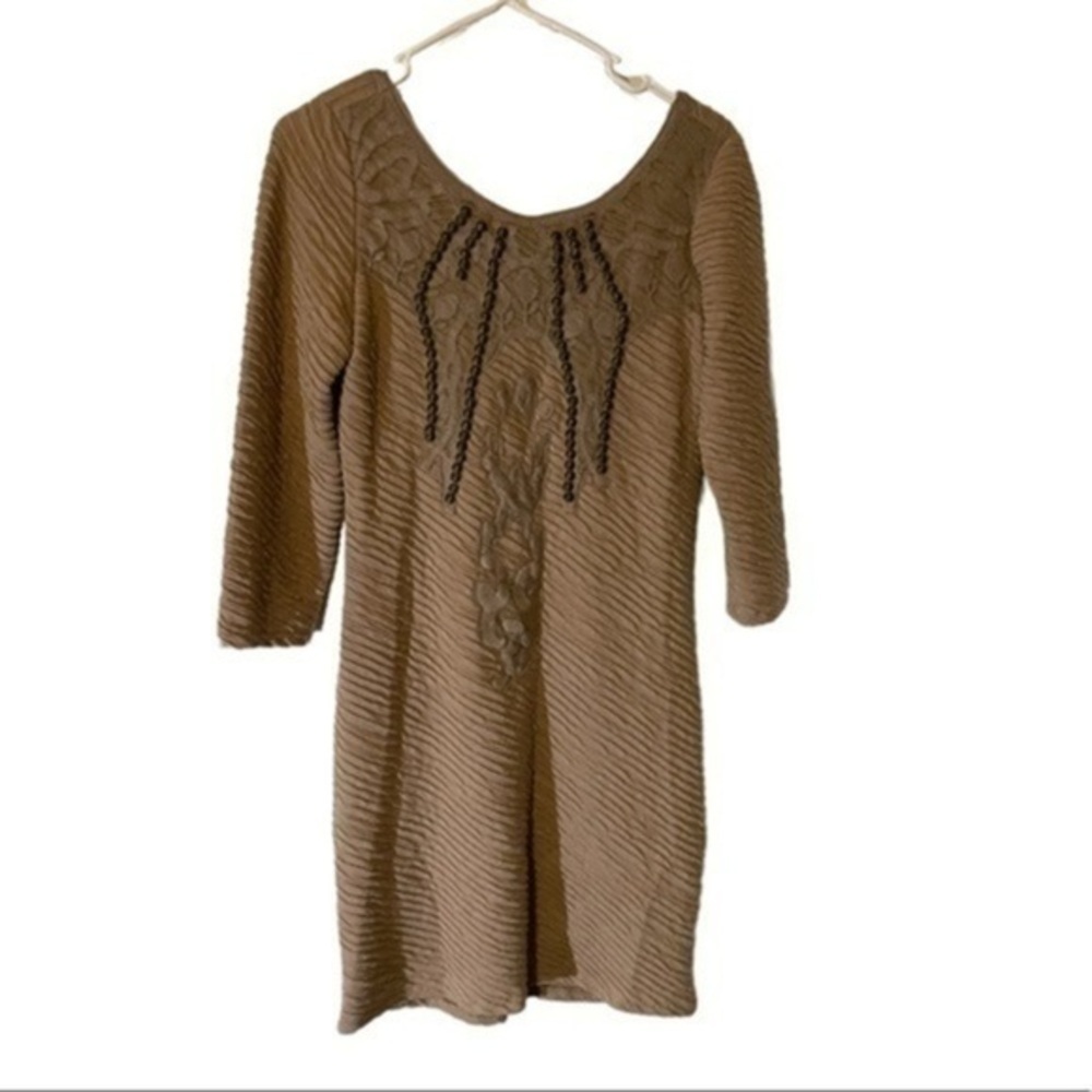 Free PEOPLE NWT Bodycon Dress Tan Toast V Back​​​
